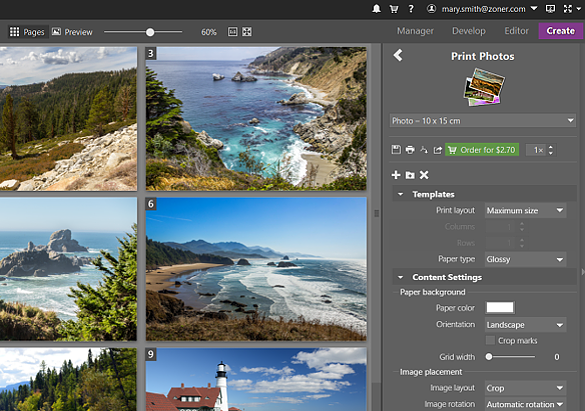 Print photos directly from ZPS X.